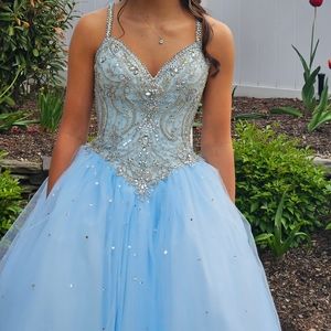 Morilee Sweet 16 Quincaneara ball gown blue size 00